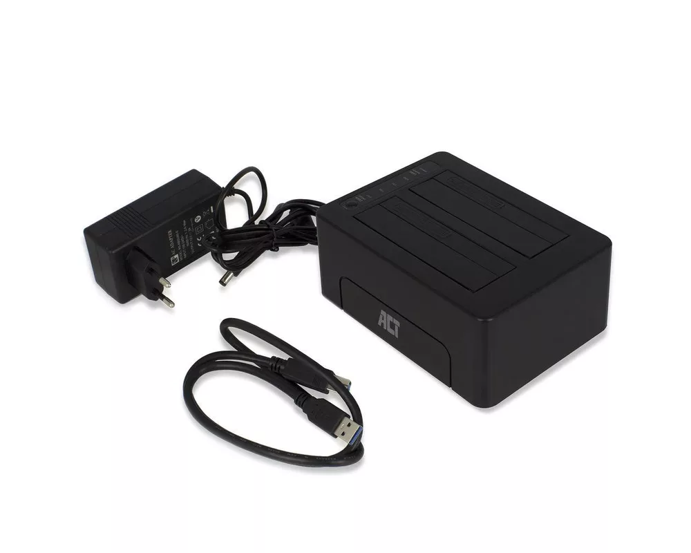 Аксесоар за съхранение ACT Докинг стейшън AC1504, USB 3.1 Gen1 за 3.5"/2.5" HDD/SSD черен 2