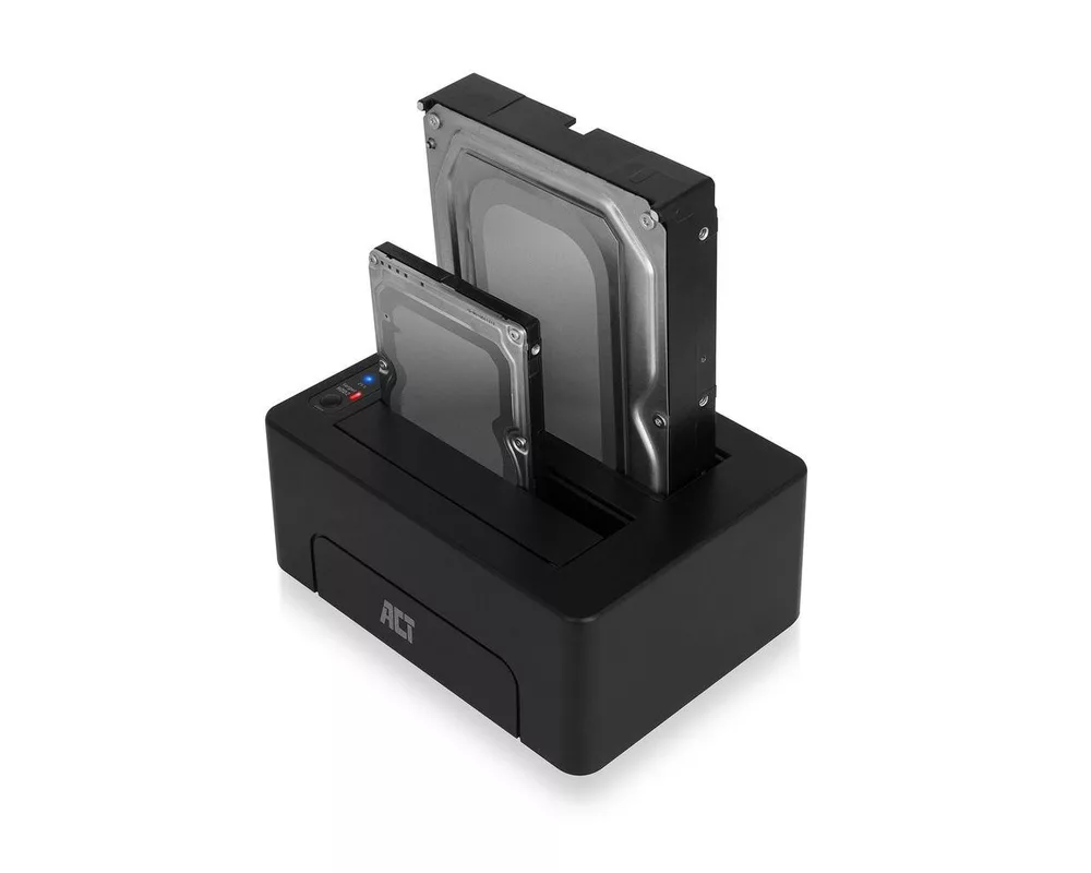 Аксесоар за съхранение ACT Докинг стейшън AC1504, USB 3.1 Gen1 за 3.5"/2.5" HDD/SSD черен 3