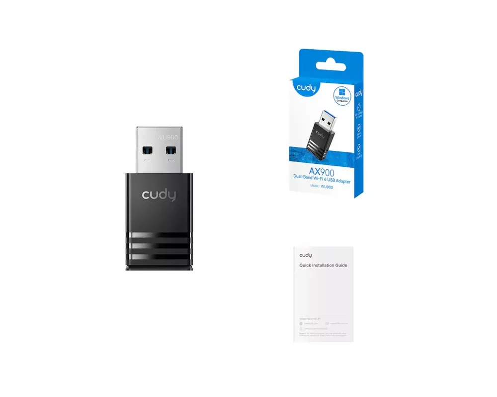Мрежова карта адаптер Cudy WU900 WiFi 6, 900 Mbps, USB 2.0 4