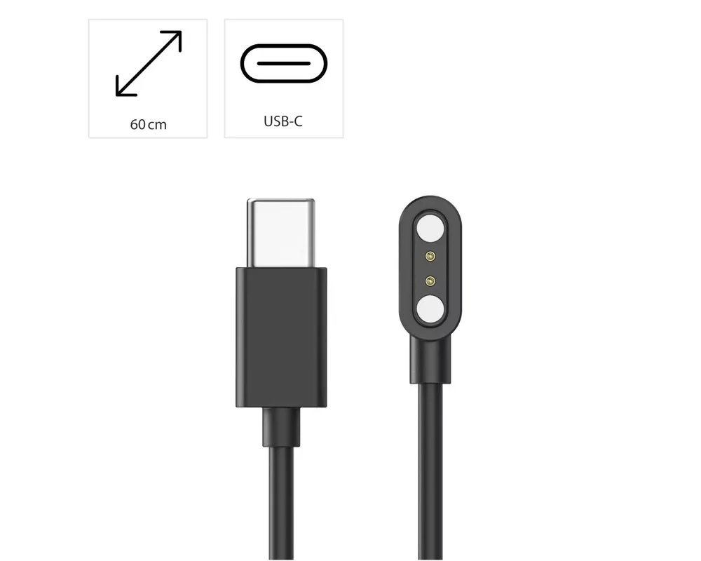 Кабел HAMA Заряден кабел за смарт часовници, с магнитно зареждане, USB-C, 60 см, черен 7