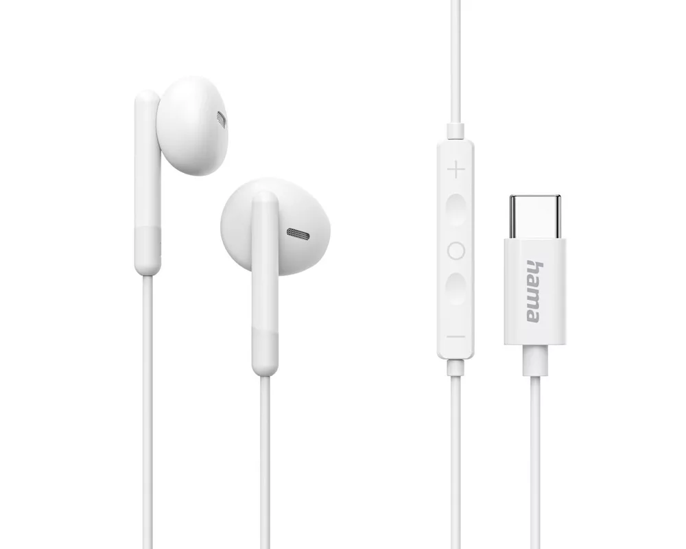 Слушалки HAMA Слушалки "Season II" USB-C, накрайници, микрофон, защита от прегъване на кабел, бял 6