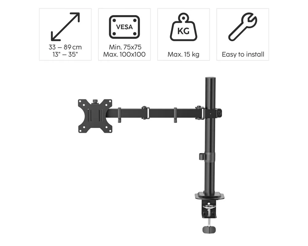 Стойка HAMA Стойка за монитор за бюро ( 13" - 35"), регулируема, 2 рамена,12кг 9