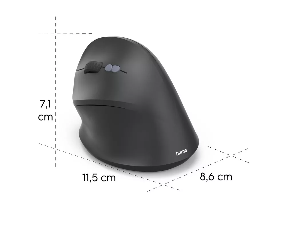 Мишка HAMA Безжична ергономична мишка EMW-500L/за лява ръка/, черна 14