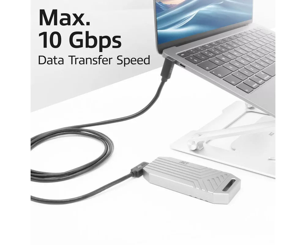 Кабел ACT Кабел USB-C - USB-C, 10Gbps, 60W, 1 m, конектори 90° left/right, up/down angled 6