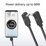 Кабел ACT Кабел USB-C 10Gbps, 60W, 0.5м, конектори на 90° up/down angled 4