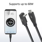 Кабел ACT Кабел USB-C - USB-C, 10Gbps, 60W, 1 м, конектори - един прав и един на 90° up/down angled 4