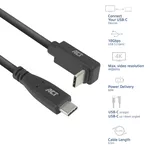 Кабел ACT Кабел USB-C - USB-C, 10Gbps, 60W, 0.5 м, конектори - 1x прав и 1x на 90° up/down angled 2