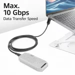 Кабел ACT Кабел USB-C - USB-C, 10Gbps, 60W, 0.5 м, конектори - 1x прав и 1x на 90° up/down angled 6