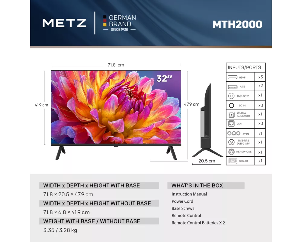 Телевизор METZ 32" 32MTH2000Z 7