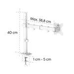 Стойка HAMA Стойка за монитор за бюро ( 13" - 35"), регулируема, 2 рамена,12кг, бял 12