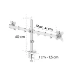 Стойка HAMA Стойка за 2 монитора за бюро, регулируема, 13" - 35", 12 кг, Бял 13