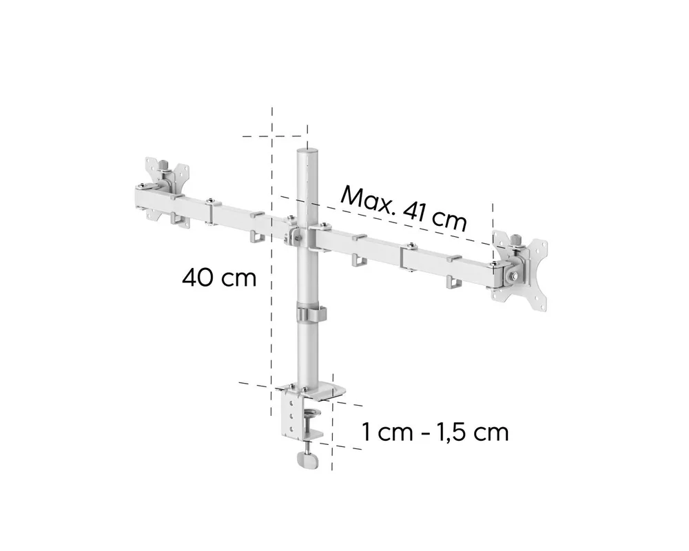 Стойка HAMA Стойка за 2 монитора за бюро, регулируема, 13" - 35", 12 кг, Бял 13