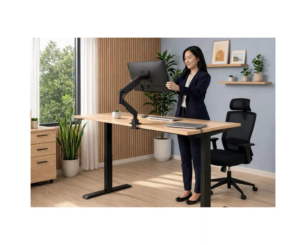 Стойка HAMA Стойка за монитор за бюро, 17"-35", регулируема, газова пружина 6