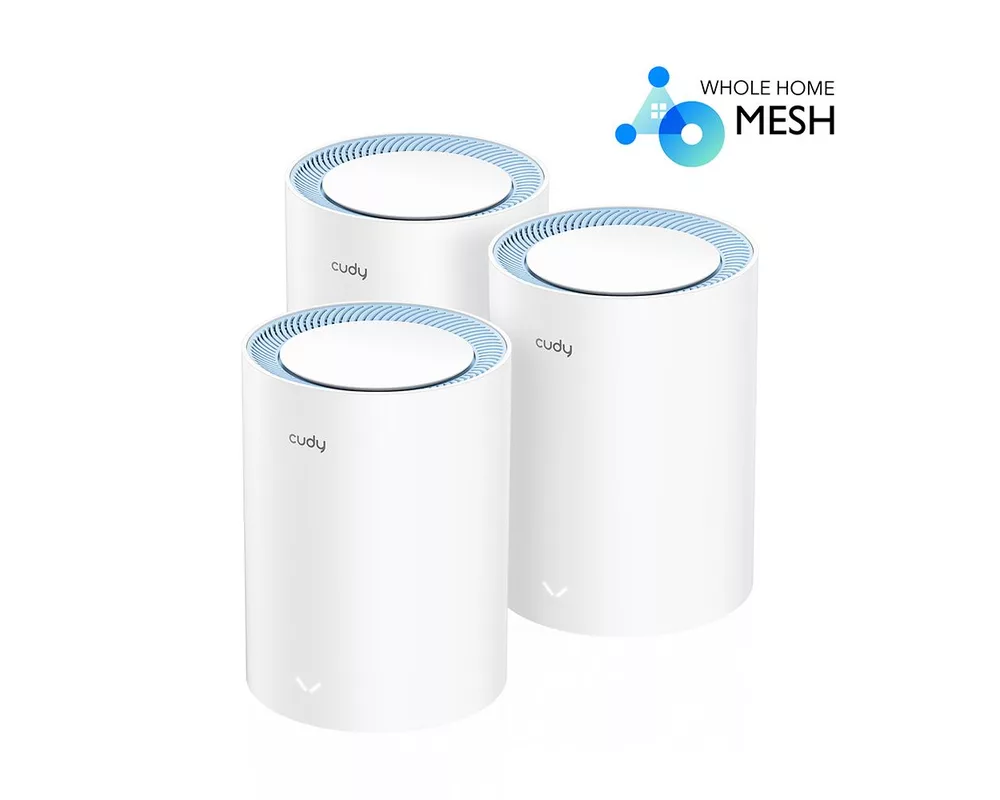 Рутер Безжична MESH система Cudy M1200 3, AC1200 Dual Band, 2.4/5 GHz, 300 - 867 Mbps, 3 броя 2