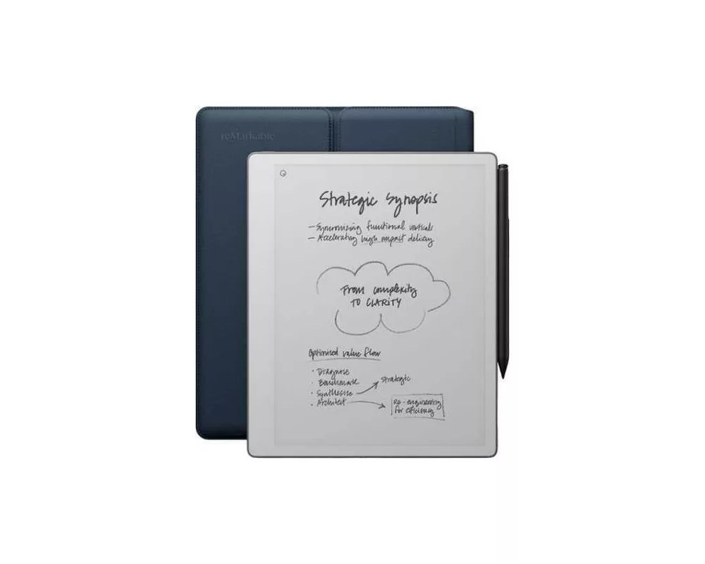 Електронна книга Paper Tablet - reMarkable Paper Pure 10.3”, в комплект с Marker Plus и калъф Sleeve Folio Ocean Blue 2