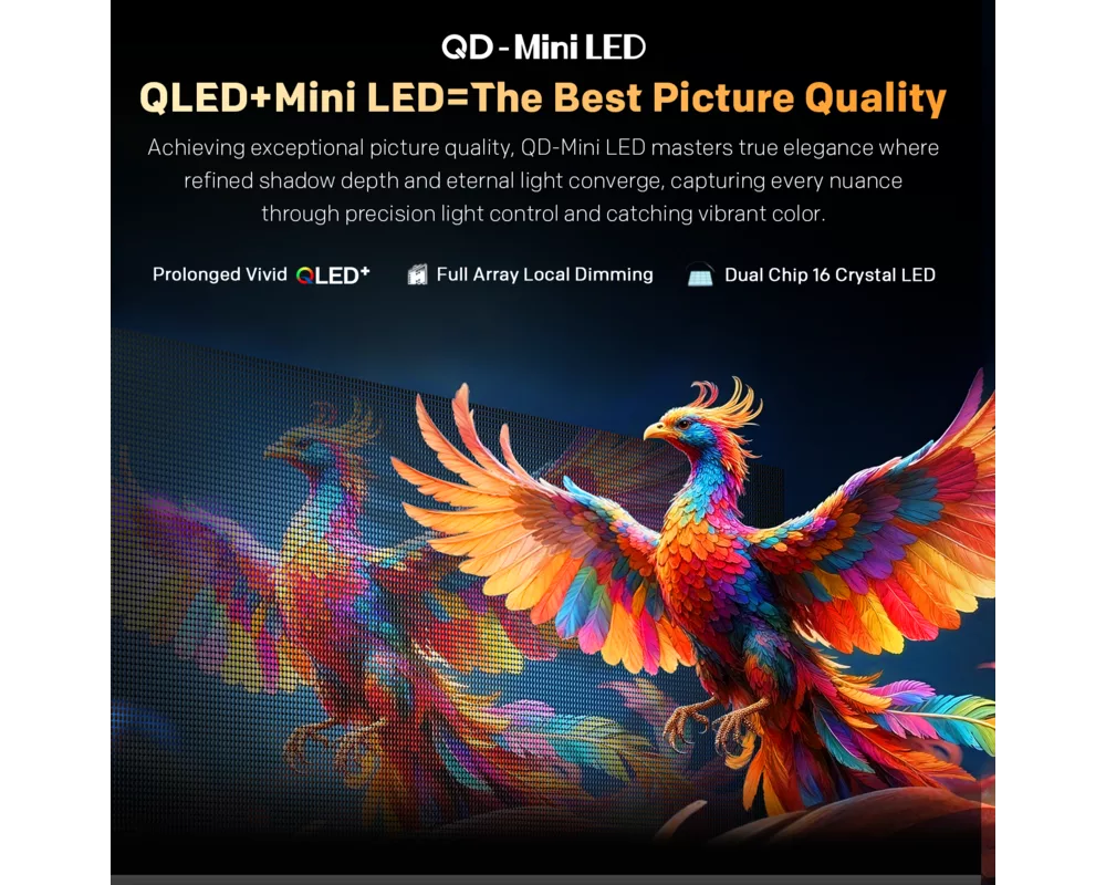 Телевизор METZ 55" 55MNH7000Z UHD 4K QD-Mini LED, Matte Screen Ultra, Google TV, Клас E 7