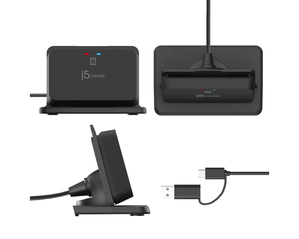 Четец за карти j5create JUR261-N USB Smart card/CAC reader картов четец със стойка 3