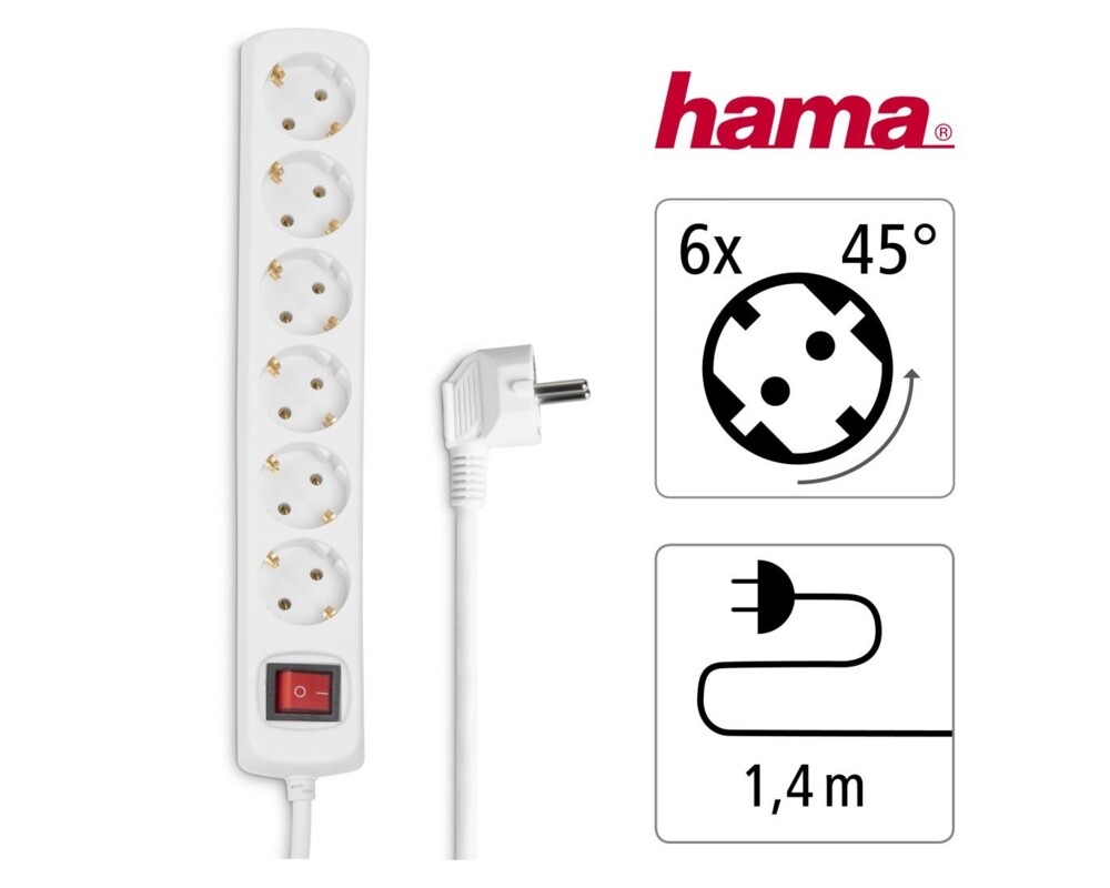 Разклонител HAMA, 6 гнезда, 30384 7 Разклонител HAMA, 6 гнезда, 30384 7
