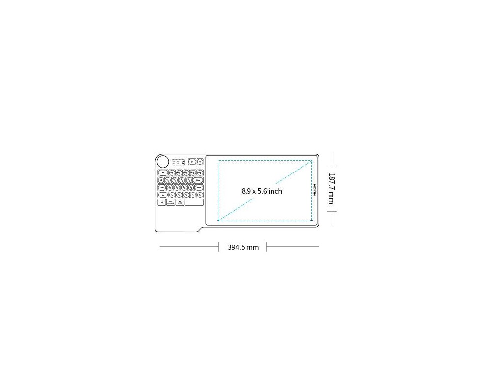 Графичен таблет HUION Inspiroy Keydial KD200, USB-C, Bluetooth, Metal Grey 6 Графичен таблет HUION Inspiroy Keydial KD200, USB-C, Bluetooth, Metal Grey 6