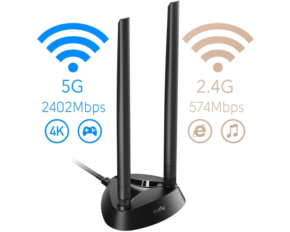 Мрежова карта Cudy WE4000, PCIe, 2.4/5 GHz, 574 - 2402 Mbps 2 Мрежова карта Cudy WE4000, PCIe, 2.4/5 GHz, 574 - 2402 Mbps 2