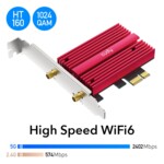 Мрежова карта Cudy WE4000, PCIe, 2.4/5 GHz, 574 - 2402 Mbps 4 Мрежова карта Cudy WE4000, PCIe, 2.4/5 GHz, 574 - 2402 Mbps 4