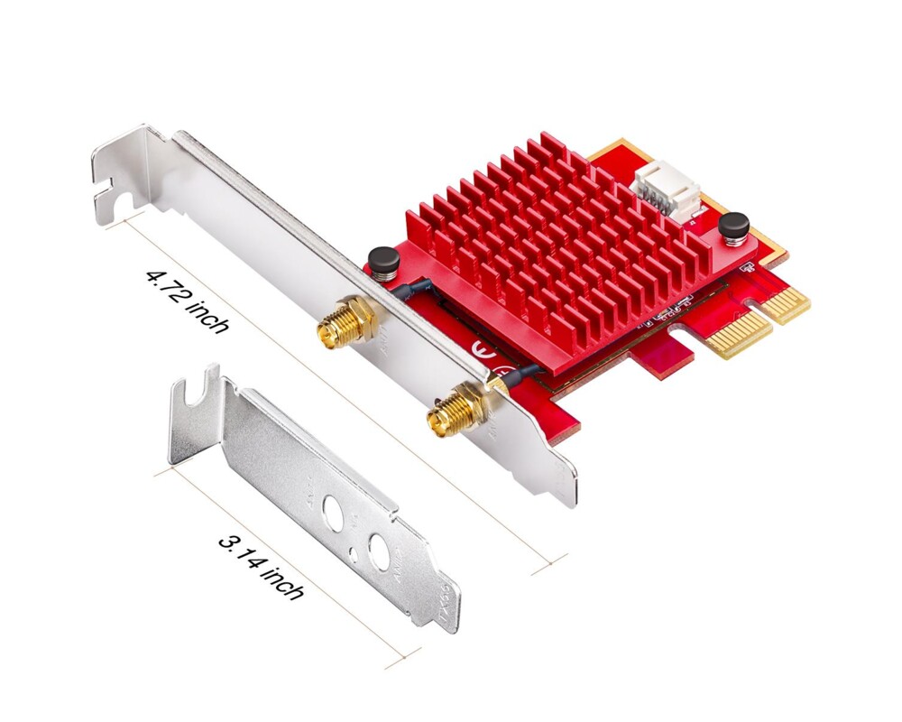Мрежова карта Cudy WE3000S, PCIe, 3-бандов, 2.4/5~/6 GHz, 574 - 2400 Mbps 3 Мрежова карта Cudy WE3000S, PCIe, 3-бандов, 2.4/5~/6 GHz, 574 - 2400 Mbps 3