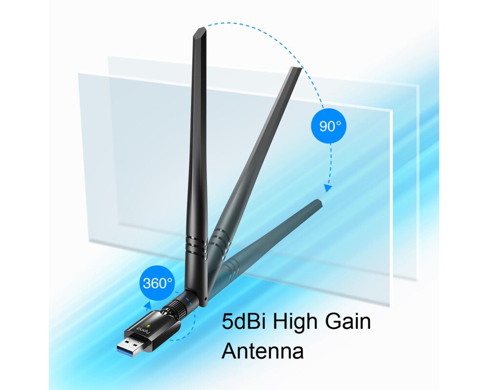 Мрежова карта адаптер Cudy WU1400, USB 3.0, 2.4/5 Ghz, Външна антена 2 Мрежова карта адаптер Cudy WU1400, USB 3.0, 2.4/5 Ghz, Външна антена 2