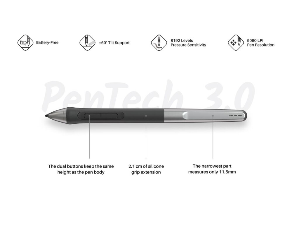 Графичен таблет HUION Inspiroy 2 M, 5080 LPI, Зелен 8 Графичен таблет HUION Inspiroy 2 M, 5080 LPI, Зелен 8