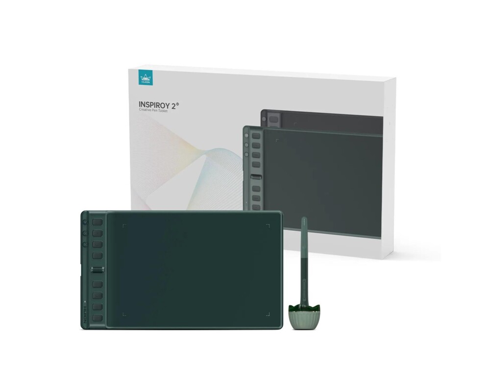 Графичен таблет HUION Inspiroy 2 M, 5080 LPI, Зелен 6 Графичен таблет HUION Inspiroy 2 M, 5080 LPI, Зелен 6