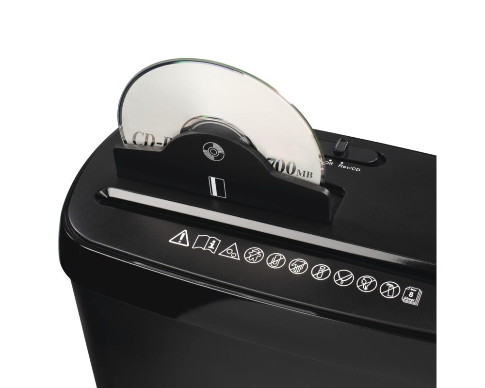 Шредер Hama Basic S8CD, A4, 8 листа, CD/DVD, Черен 2 Шредер Hama Basic S8CD, A4, 8 листа, CD/DVD, Черен 2