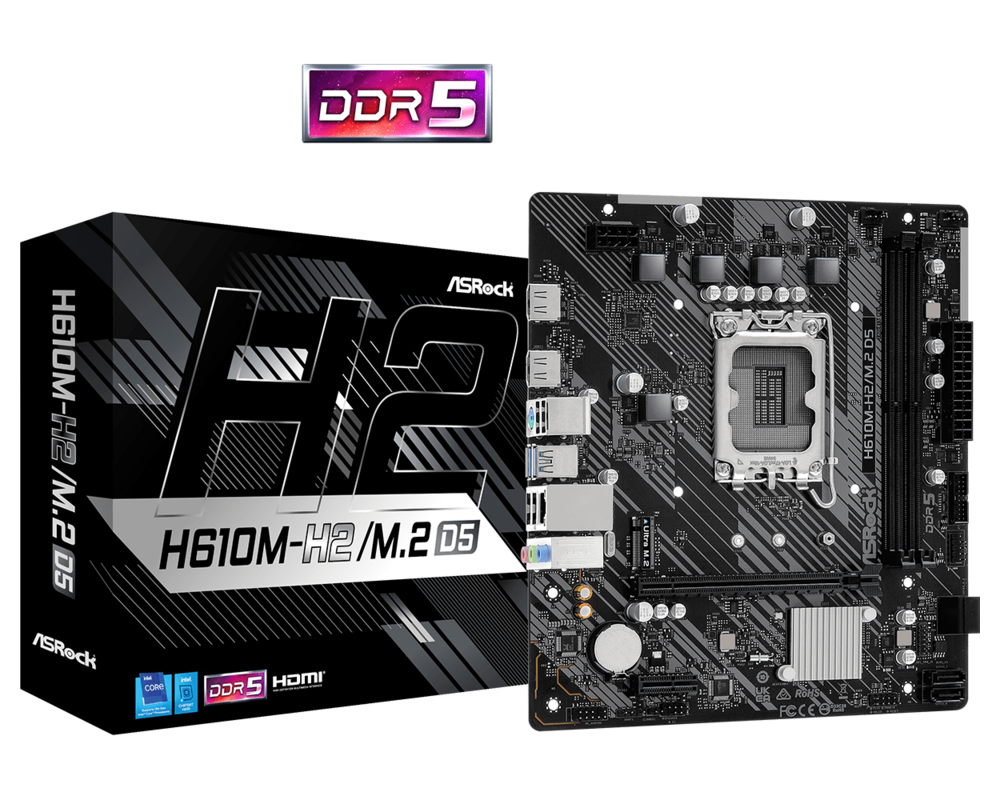 Дънна платка Asrock H610M-H2/M.2, LGA1700, DDR5, MATX 9 Дънна платка Asrock H610M-H2/M.2, LGA1700, DDR5, MATX 9