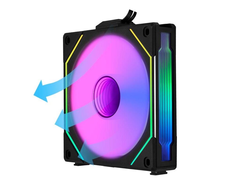 Вентилатор Lian-Li UNI SL-INF Reverse Blade, 120 мм, ARGB PWM, Черен 3 Вентилатор Lian-Li UNI SL-INF Reverse Blade, 120 мм, ARGB PWM, Черен 3