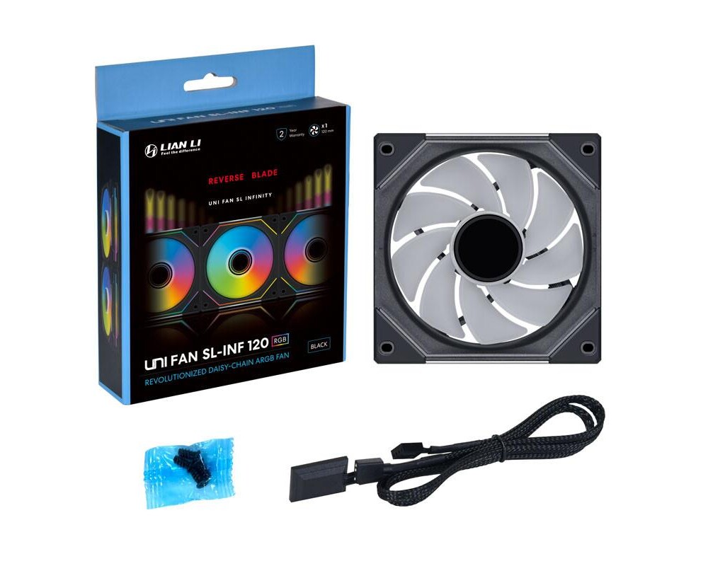 Вентилатор Lian-Li UNI SL-INF Reverse Blade, 120 мм, ARGB PWM, Черен 7 Вентилатор Lian-Li UNI SL-INF Reverse Blade, 120 мм, ARGB PWM, Черен 7