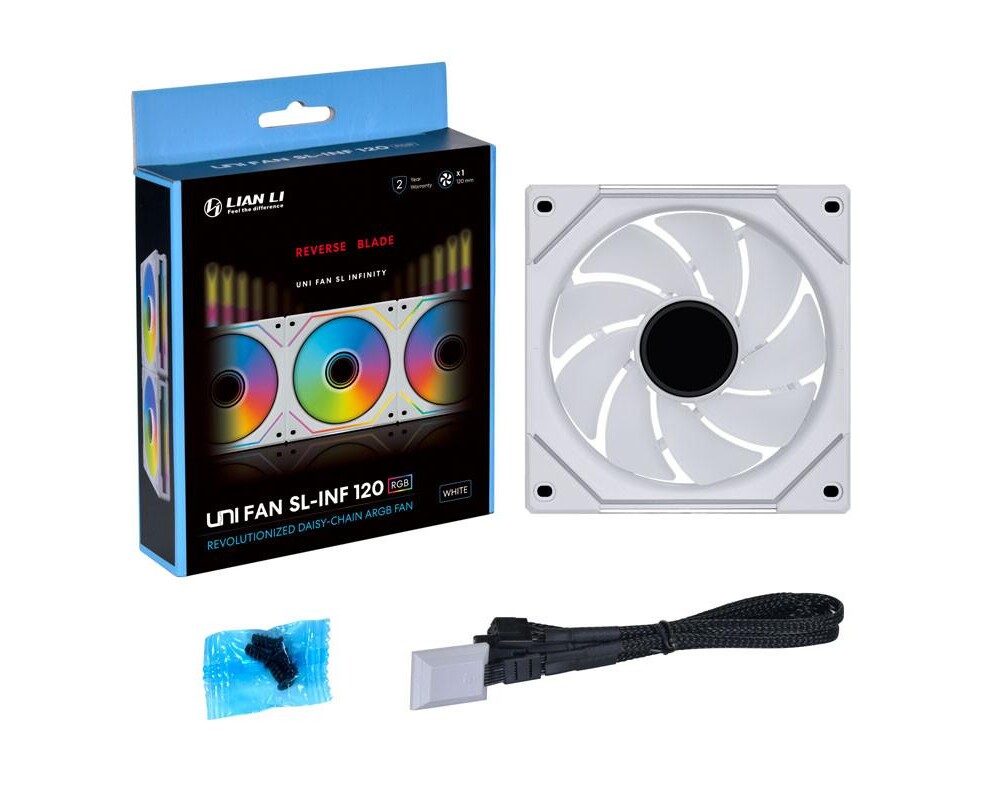 Вентилатор Lian-Li UNI SL-INF Reverse Blade, 120 мм, ARGB PWM, Бял 7 Вентилатор Lian-Li UNI SL-INF Reverse Blade, 120 мм, ARGB PWM, Бял 7
