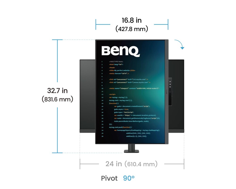 Монитор 28.2" BenQ RD280U, Ergo Stand, за програмиране  6 Монитор 28.2" BenQ RD280U, Ergo Stand, за програмиране  6