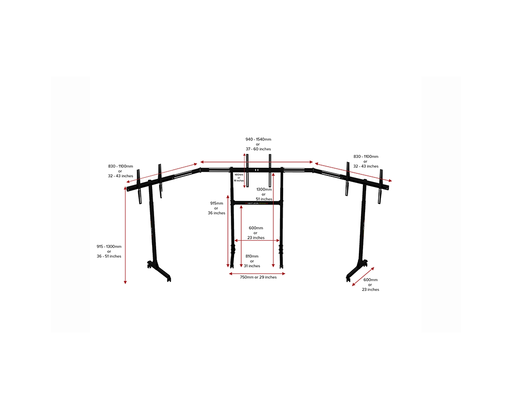 Стойка Мобилна стойка за три монитора Next Level Racing 5 Стойка Мобилна стойка за три монитора Next Level Racing 5