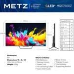 Телевизор METZ 50MQE7600Z, 50"(126 см), QLED, Google TV, 4K/UND, 60Hz 2 Телевизор METZ 50MQE7600Z, 50"(126 см), QLED, Google TV, 4K/UND, 60Hz 2