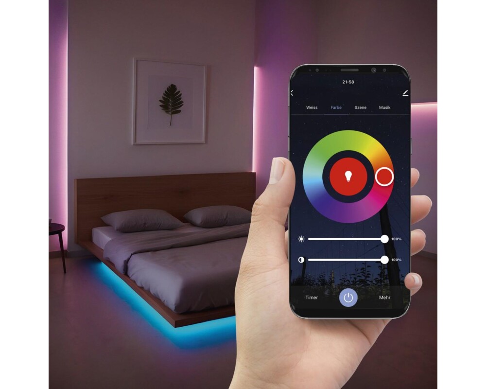 Осветително тяло HAMA Неонова LED лента, RGB, WLAN, външна IP44, 176634 16 Осветително тяло HAMA Неонова LED лента, RGB, WLAN, външна IP44, 176634 16