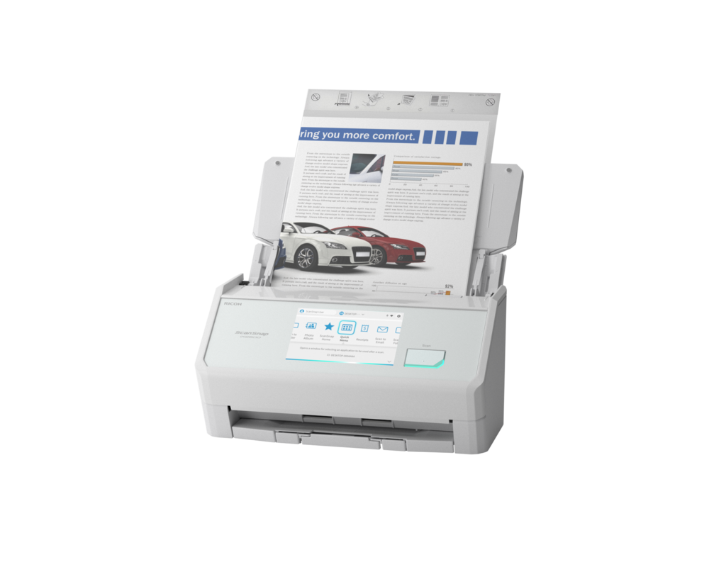 Скенер Ricoh ScanSnap iX2500,A4, USB 3.2,Wi-Fi, Duples ADF, 45ppm/90 ipm, 5" тъч дисплей;бял 2 Скенер Ricoh ScanSnap iX2500,A4, USB 3.2,Wi-Fi, Duples ADF, 45ppm/90 ipm, 5" тъч дисплей;бял 2