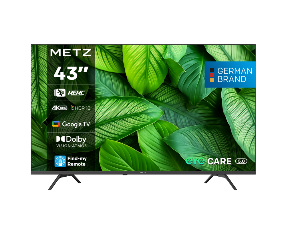 Телевизор METZ Телевизор 43" UHD LED SMART TV, 4K, Google TV, Клас F 2 Телевизор METZ Телевизор 43" UHD LED SMART TV, 4K, Google TV, Клас F 2