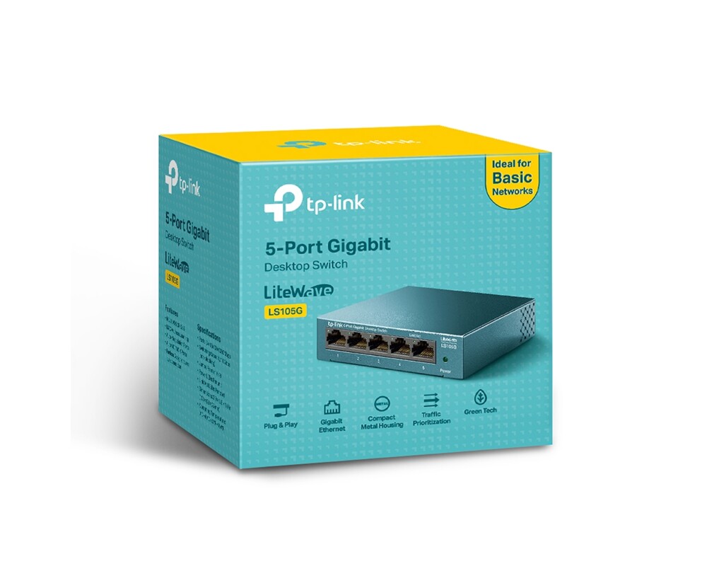 Switch (Комутатор) TP-Link LS105G 5-портов 10/100/1000 Mbps 10
