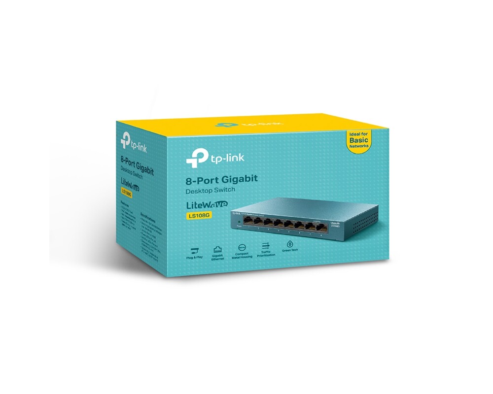 Switch (Комутатор) TP-Link LS108G 8-портов 10/100/1000 Mbps 4