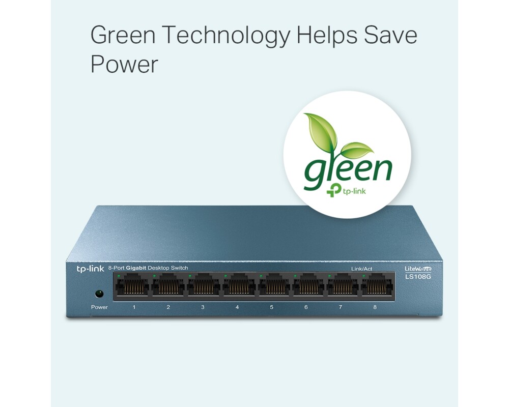 Switch (Комутатор) TP-Link LS108G 8-портов 10/100/1000 Mbps 9