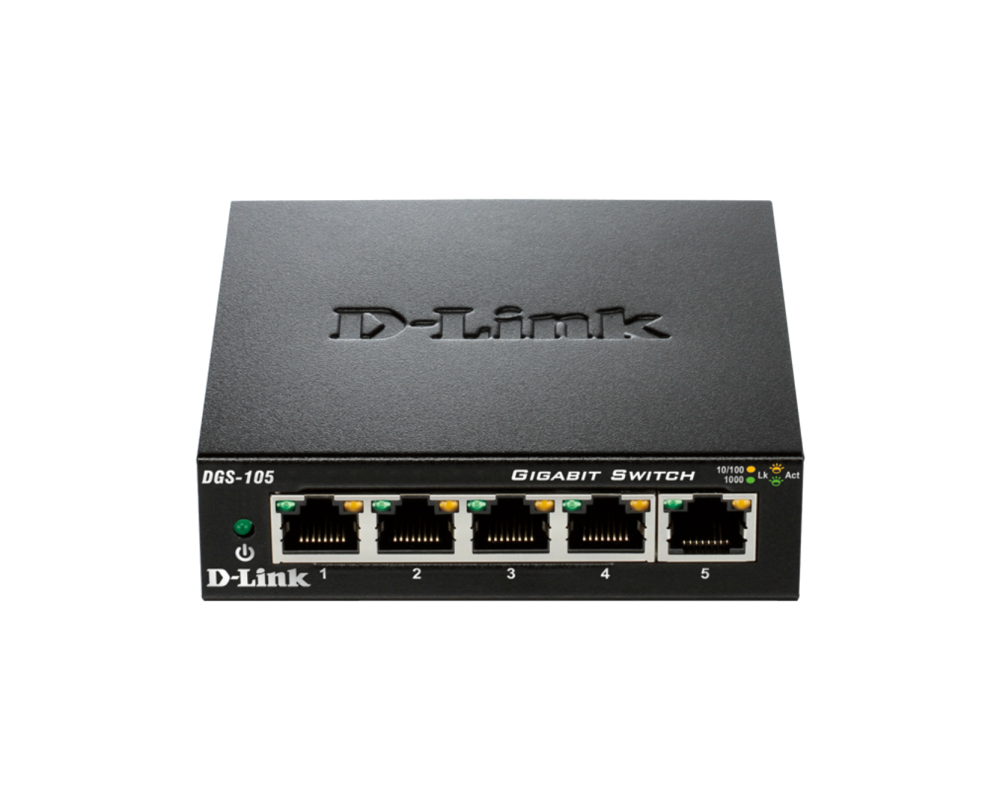 Switch (Комутатор) D-Link 5-Port Gigabit Ethernet Metal Housing Unmanaged DGS-105/E 5