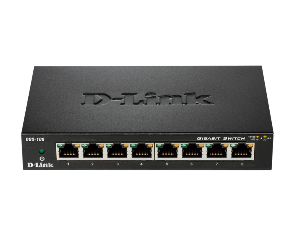 Switch (Комутатор) D-Link 8-Port Gigabit Ethernet Metal Housing Unmanaged DGS-108/E 5