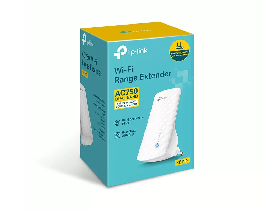 Безжичен усилвател TP-Link RE190 AC750 4