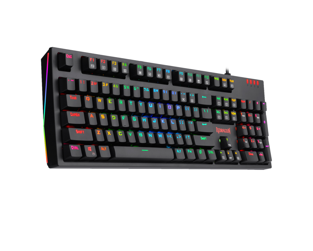 Клавиатура Redragon Amsa Pro K592RGB-PRO-BK механична геймърска RGB blue switch
