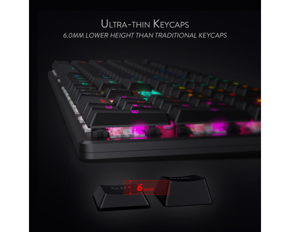 Клавиатура Redragon Shrapnel механична геймърска RGB K589RGB-BK red switches 12