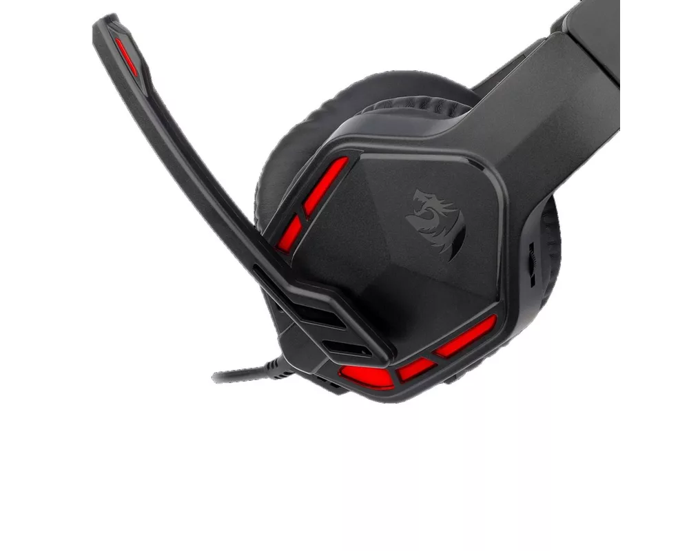 Слушалки Геймърски с микрофон Redragon Themis H220-BK с червена LED подсветка 4