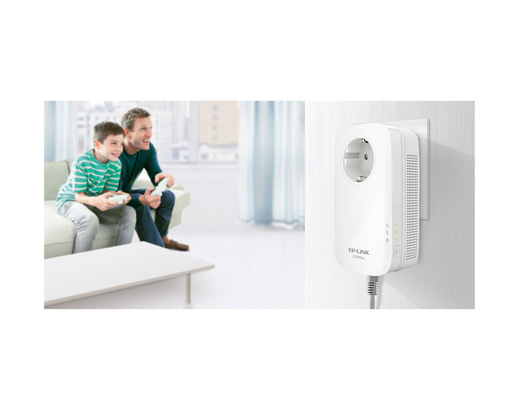 Powerline адаптер TP-Link TL-PA8010P KIT AV1200 Gigabit Passthrough 10